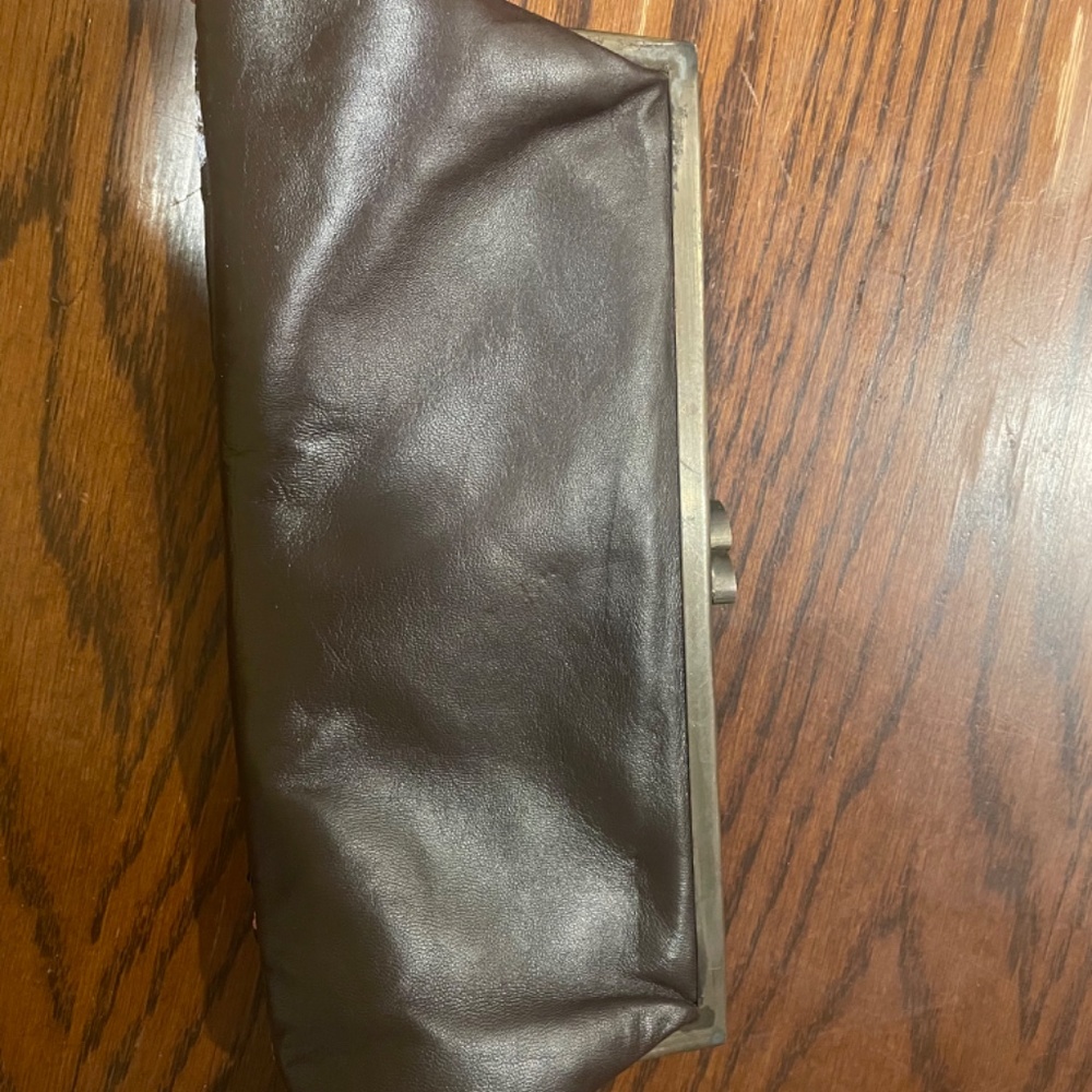 Vintage brown leather clutch - Picture 4 of 4